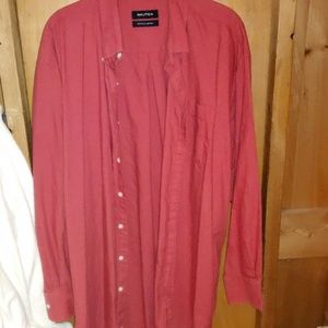 Red Nautica Vintage Long Sleeve Oxford